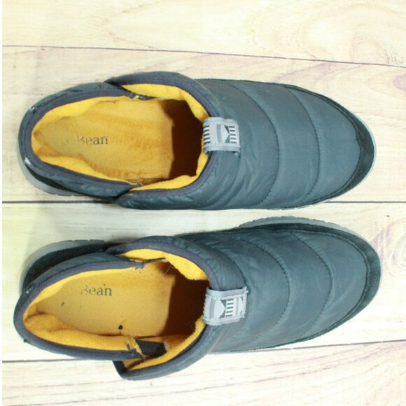 LL Bean Mountain Classic Gray Nylon Quilted Insulated SlipperAnkle Booties 11 M - Picture 7 of 10